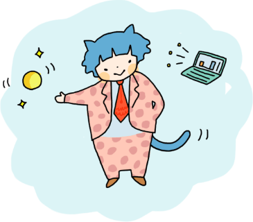 セミナーをする猫